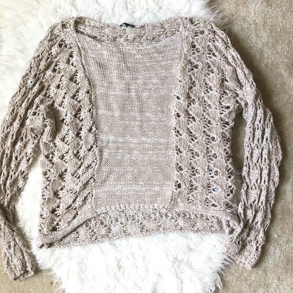 Chunky Knit Slouchy Oatmeal Sweater top S - Picture 1 of 8
